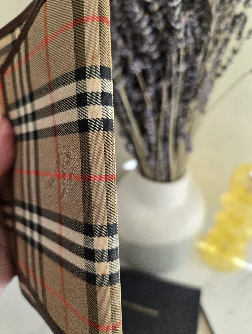 Vintage Burberry Haymarket Check Agenda Or Passport Holder With Box